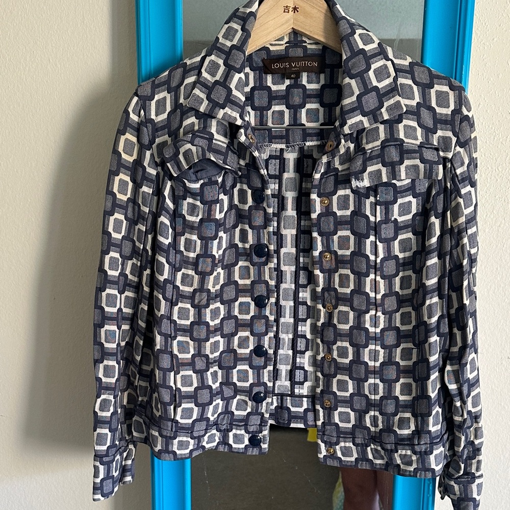 Louis Vuitton Navy and white pattern Jacket